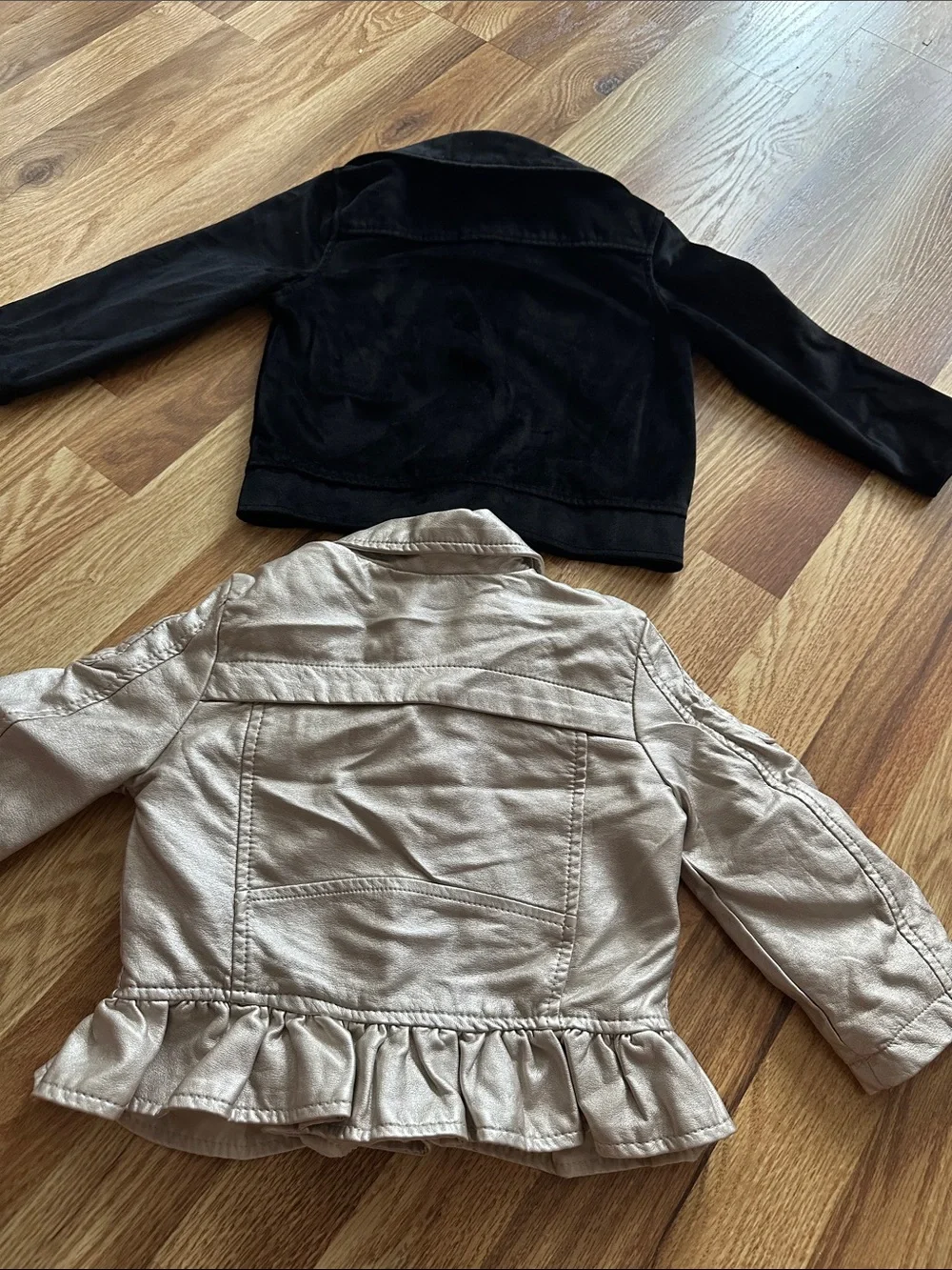Urban Republic Girls Metallic Silver and Black Moto Jackets Set